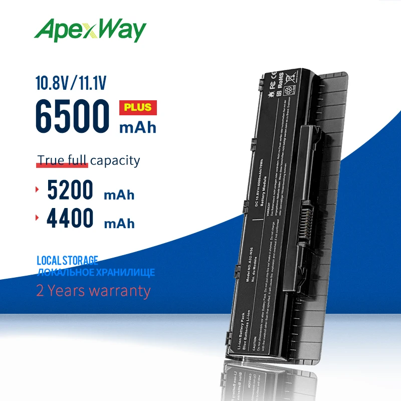 ApexWay 6 ячеек 11 1 v A32 N56 Аккумулятор для ноутбука ASUS N46 N46V N46VJ N46VM N46VZ N56V N56VJ N56VM N76 N76VZ A31 A33