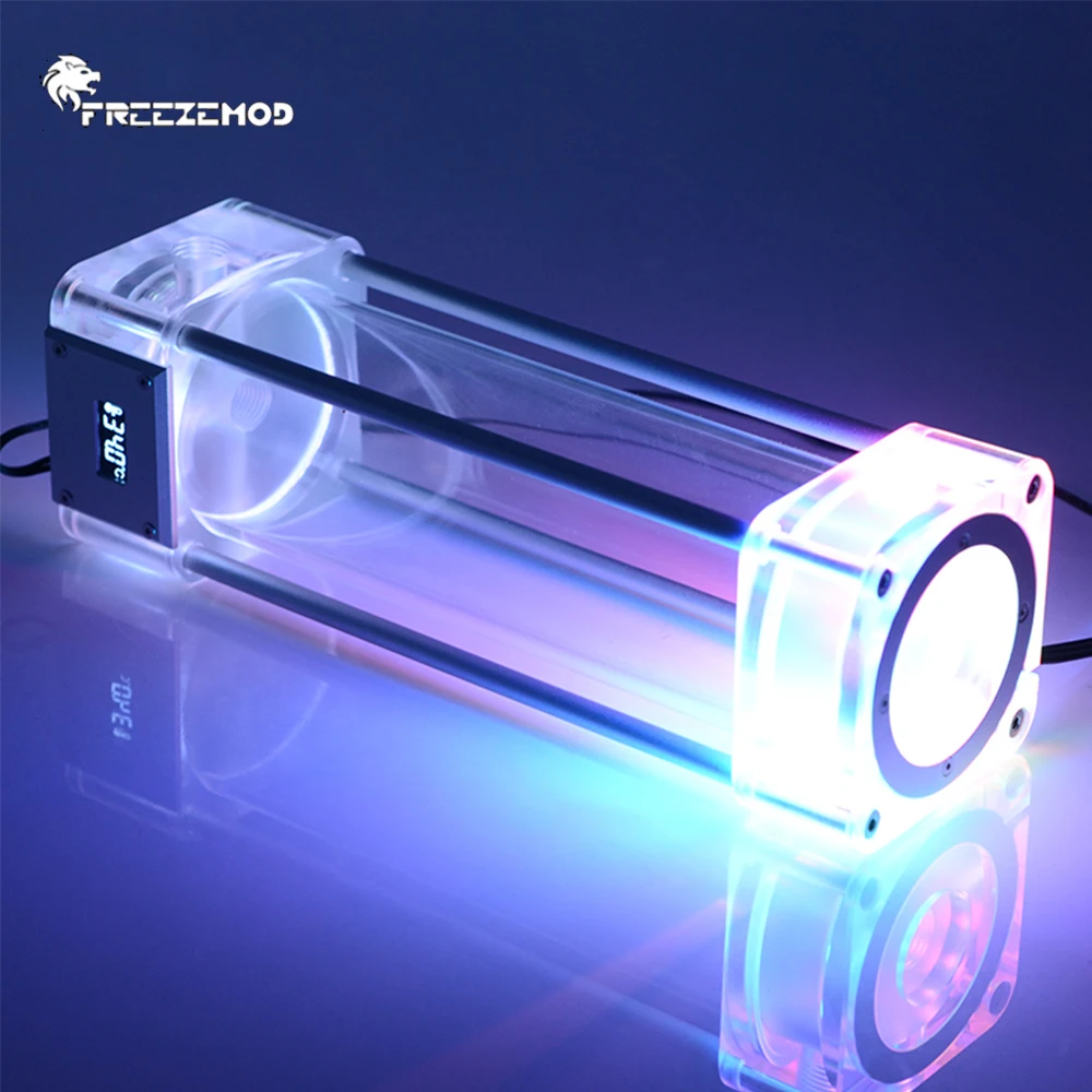 Морозильный A RGB резервуар квадратный для воды 5 в аура температура ЖК дисплей