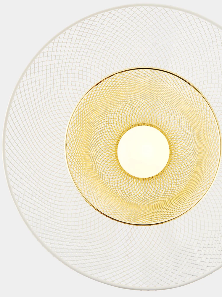 Двухслойная сетчатая лампа в скандинавском стиле для спальни ins с металлическим