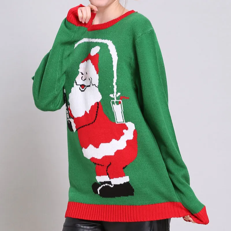 Трикотажный свитер с длинным рукавом и круглым вырезом | Женская одежда