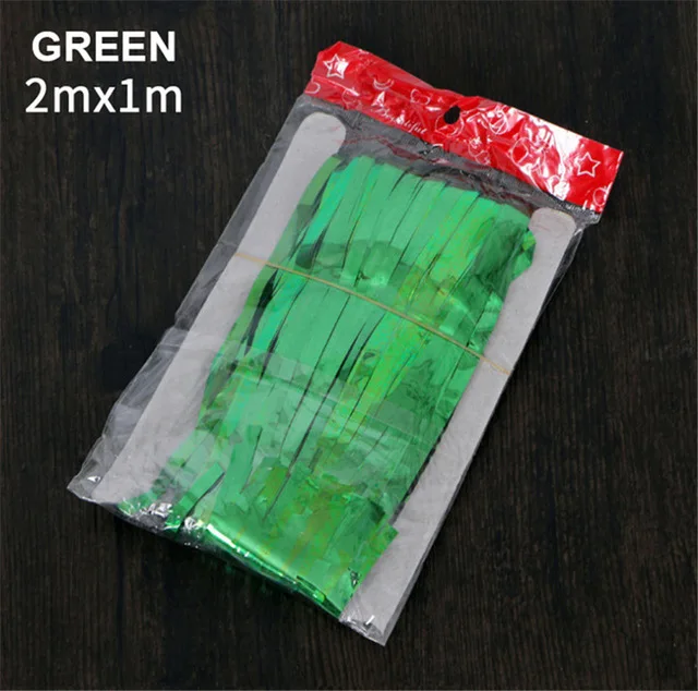 green 1x2 м розовый Золотой фольга бахрома дождь шторы фон Сделай Сам фото реквизит Команда Невесты на свадьбу День рождения вечеринка украшения - Цвет: green