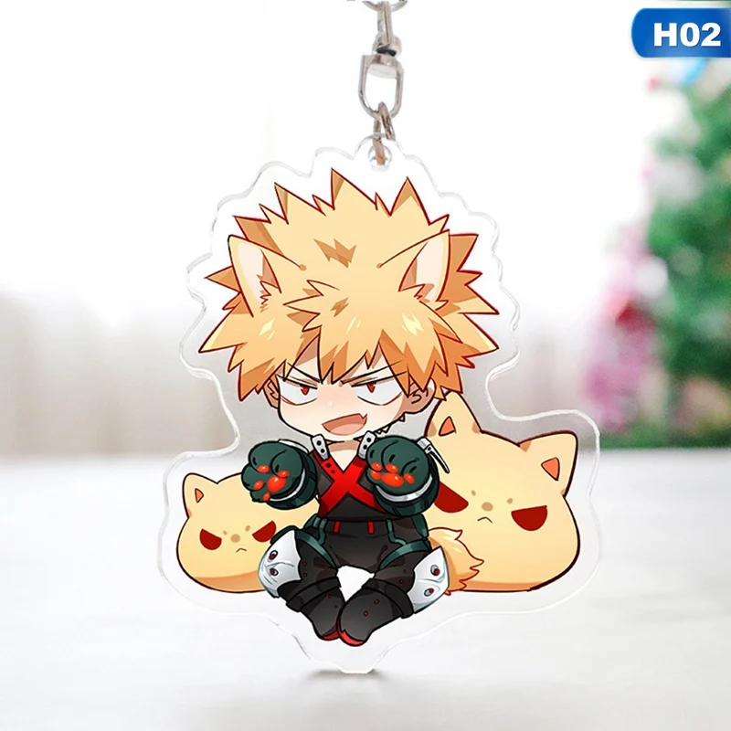 

Anime My Hero Academia Keychain Todoroki Shouto Cosplay Double Sided Transparent Acrylic Key Chain Cute Funny Jewelry Fans Gift