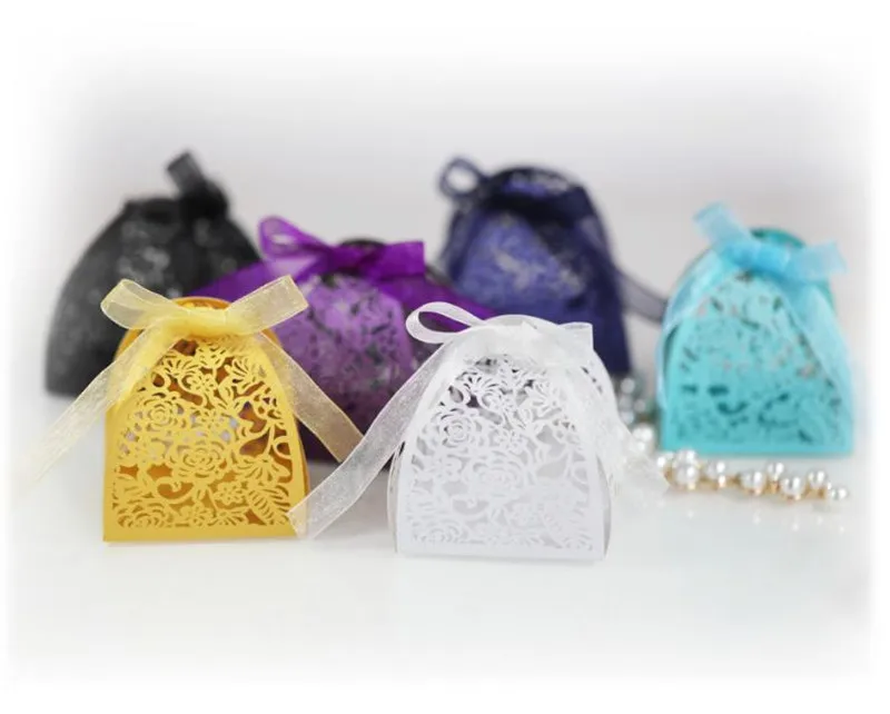 50/100 шт коробка с цветами лазерной резки свадебная драже Конфета Подарочная