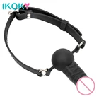 IKOKY фаллоимитатор кляп пенис кляп эротические игрушки для пар оральная фиксация SM бондаж с замковыми пряжками эротические игрушки фетиш