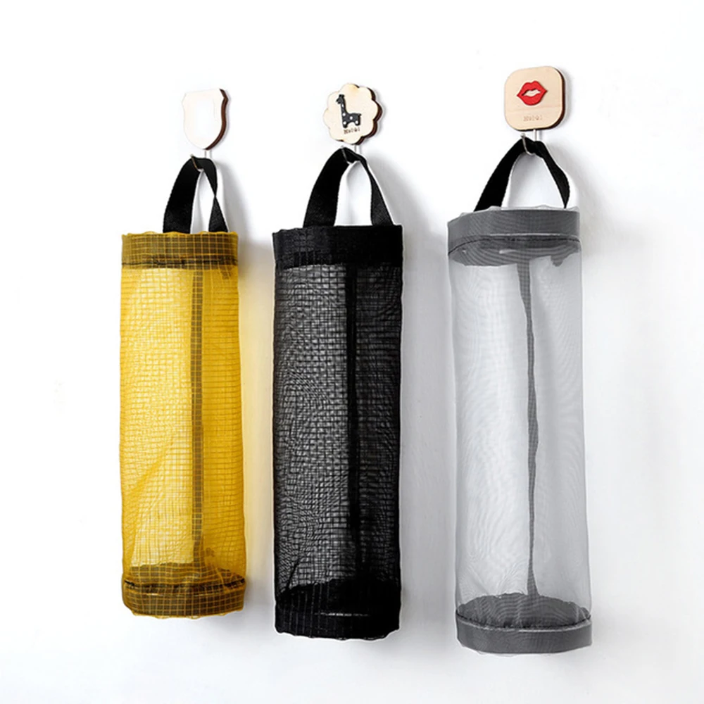 

Kitchen Grocery Bag Holder Wall Mount Organizers Plastic Storage Dispenser Home Three Colors Optional