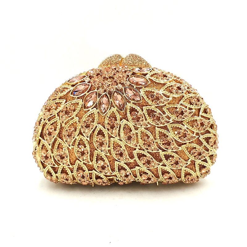 

XIYUAN Silver Champagne Blue AB Diamond Women Bridal Evening Bag Female Crystal Rhinestone Wedding Birthday Party Clutch Handbag