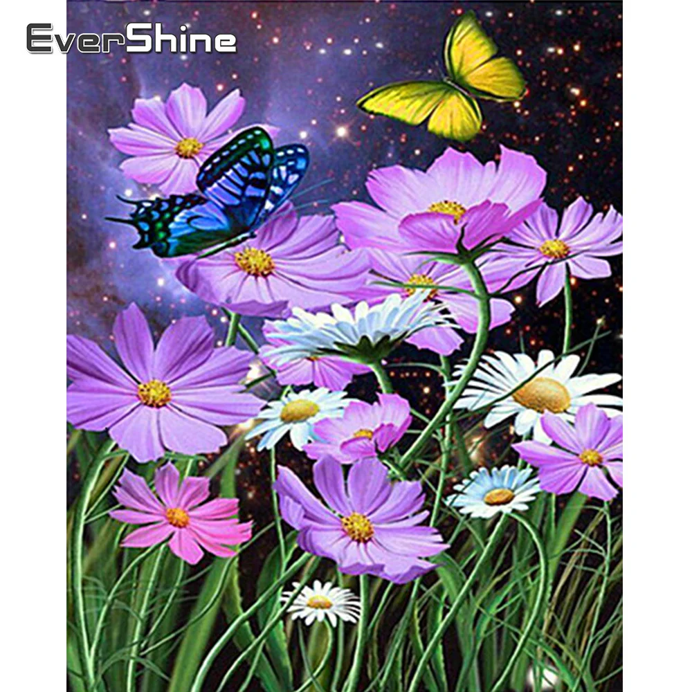 

EverShine Diamond Embroidery Butterfly Rhinestones Diamond Painting Animal Cross Stitch Mosaic Flower Full Square Handmade Hobby