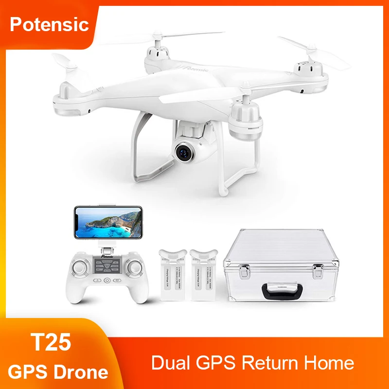 Potensic Профессиональный RC большой Дрон двойной GPS Квадрокоптер с 1080P HD камерой WiFi FPV