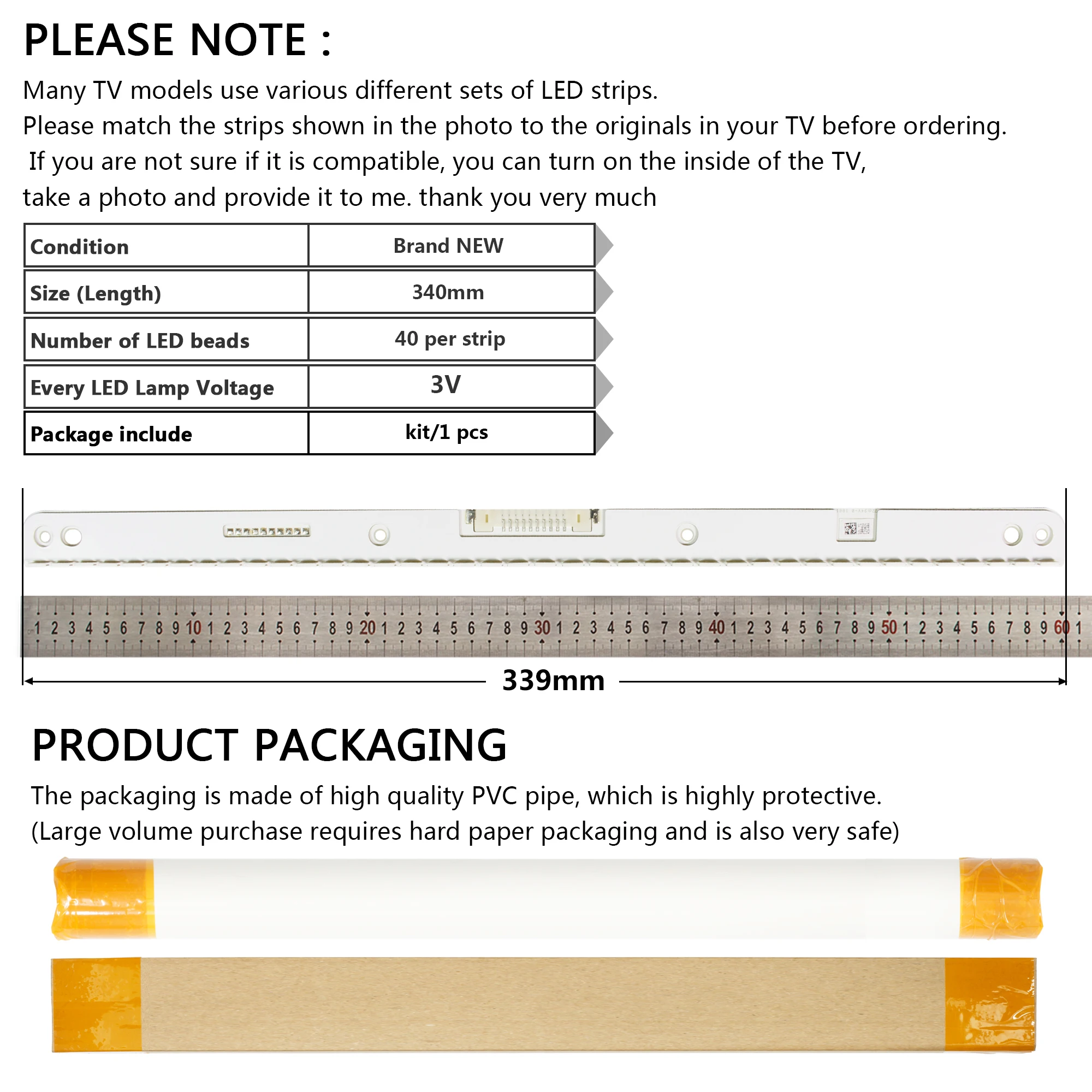 

LED Backlight strip 27inch 40leds S_CHG70_27_SFL70_40_REV1.0_161201_LM41-00417A BN96-43648A