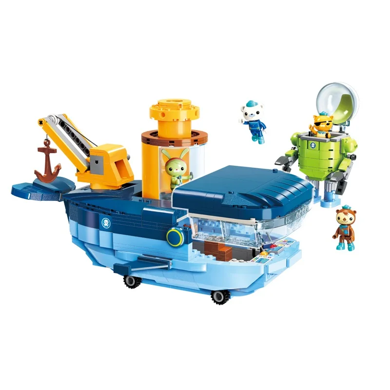 

The Octonauts Serise Blue Whale Boat Set Bricks Building Blocks Toys for Children Kids Gifts Cartoons Animation Model 630Pcs