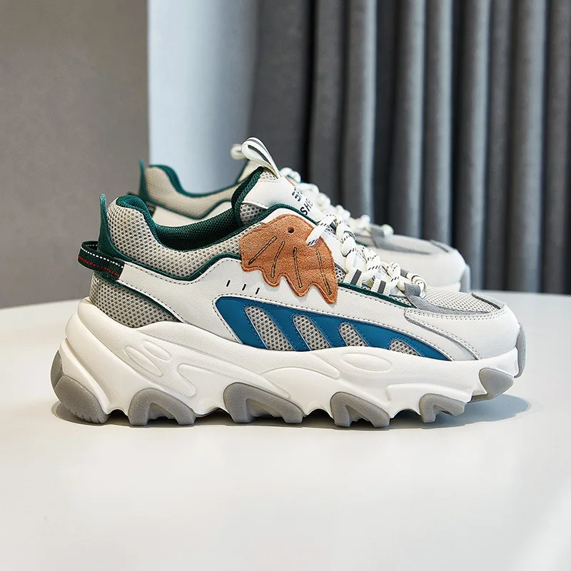 

Туфли женские в стиле ретро, дышащая сетчатая повседневная спортивная обувь, толстая подошва, весна 2021