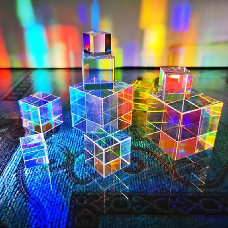 

Оптическое стекло кубики Призма RGB дисперсия Призма физический светильник спектр образовательная модель наружная фотография Реквизит Луч...