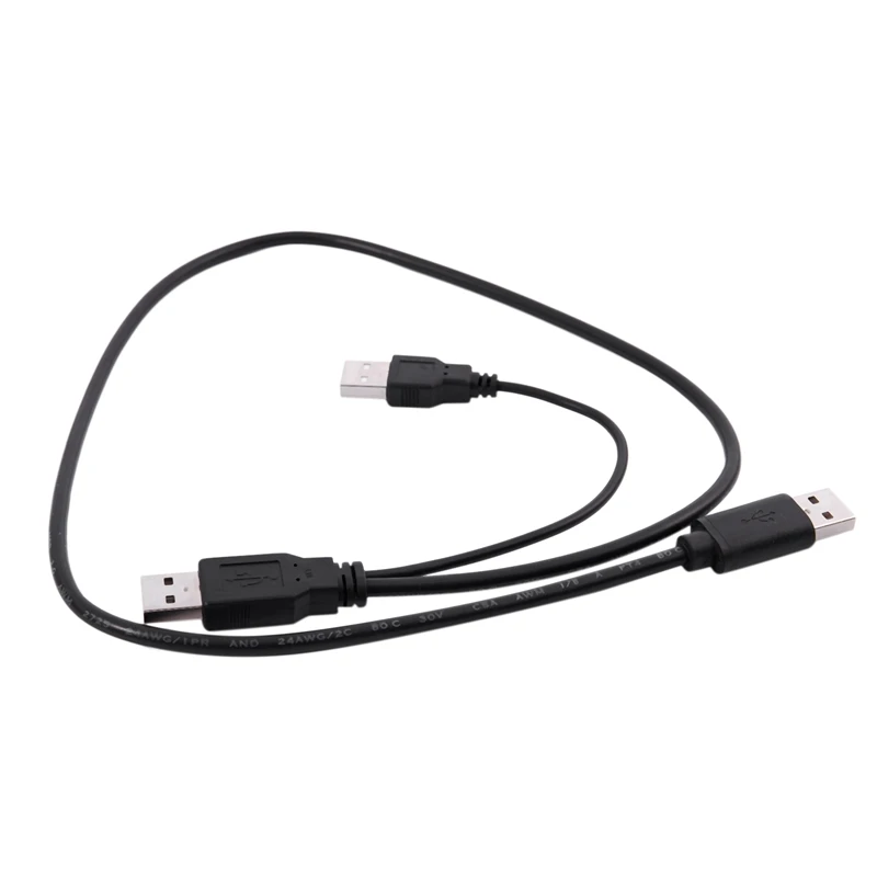 USB 2.0 Type A Male to Dual Y Splitter Cable Cord Black | Электроника
