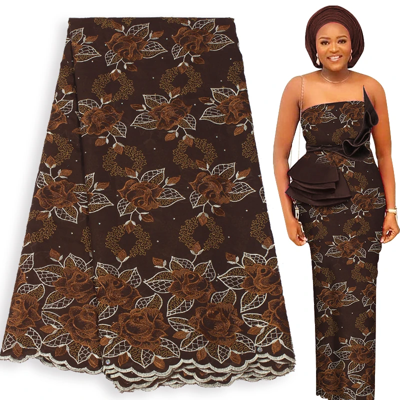 Вощеная кружевная ткань нигерийская высокое качество швейцарское кружево в