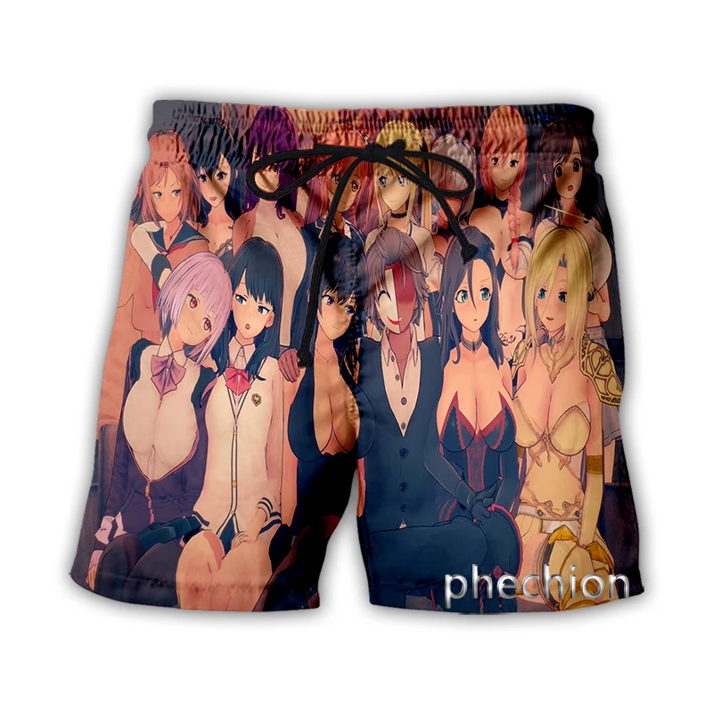Phechion новые модные мужские/женские аниме Ahegao 3D Печатные повседневные короткие