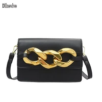 diinovivo small square bags thick chain design women shoulder bags female clutch bags new pu leather flap crossbody bag whdv1859