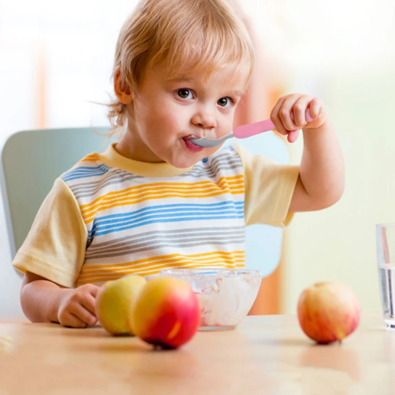 Детская посуда из нержавеющей стали детские вилки для кормления портативные