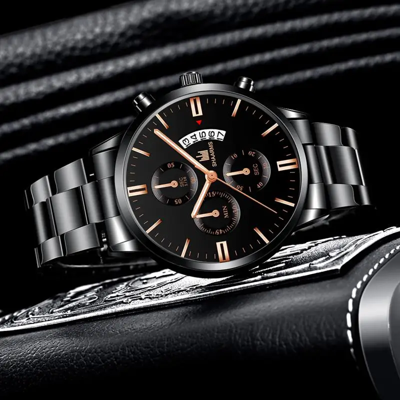 Модные мужские часы 2019 роскошные брендовые кварцевые наручные из нержавеющей