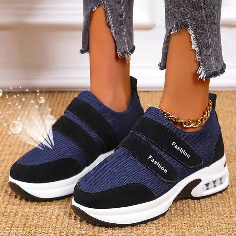 

Rimocy 2021 Mesh Breathable Sneakers Women Autumn Solid Thick Bottom Platform Casual Shoes Woman Wedges Ladies Walking Shoes