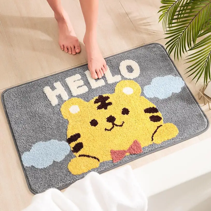 

Non-Slip Carpet Absorbent Foot Pad Bathroom Doormat Microfiber Cartoon Pattern Rug Floor Bath Mats