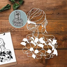 Crazyclown FLOWER LADY Metal Cutting Dies Stencils for DIY Scrapbooking Stamping Die Cuts Paper Cards Craft