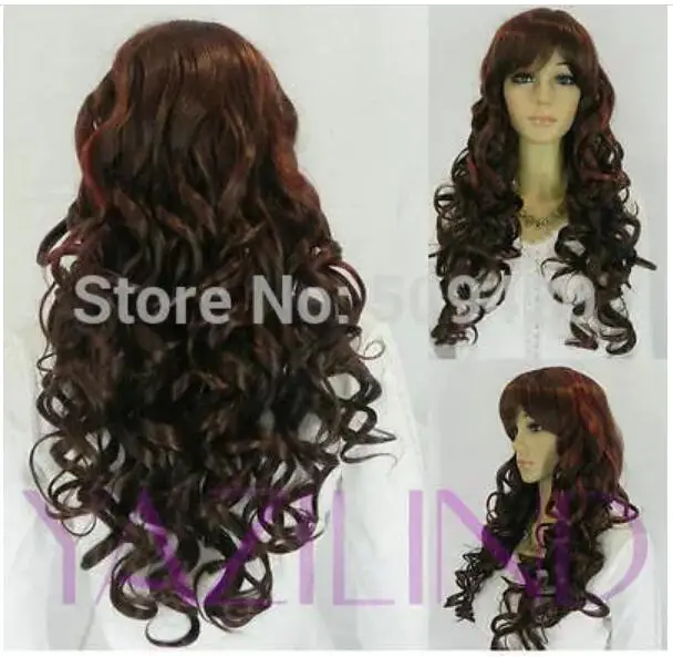 P5983Q &gt&gt&gt Новый женский парик для косплея маскарадного платья длинный вьющийся