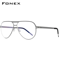 fonex alloy glasses frame men 2020 new pilot optical myopia prescription eyeglasses frame full korean screwless eyewear 991