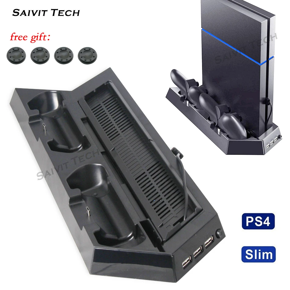 2 в 1 Подставка для охлаждения PS4/PS4 Slim/ Vertical с зарядным устройством двух