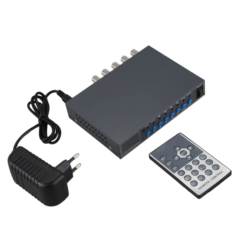 VGA 4CH цветная камера видеонаблюдения видео процессор Quad Splitter пульт