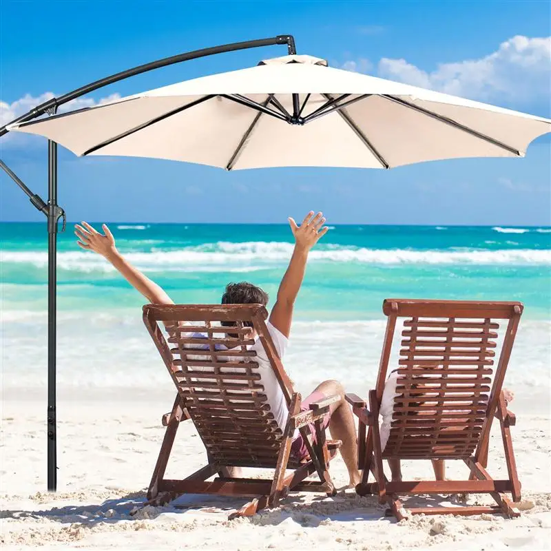 

Hemoton 3 Meters Beach Umbrella UV Protection Canopy Outdoor Umbrella Canopy without Stand (Beige)