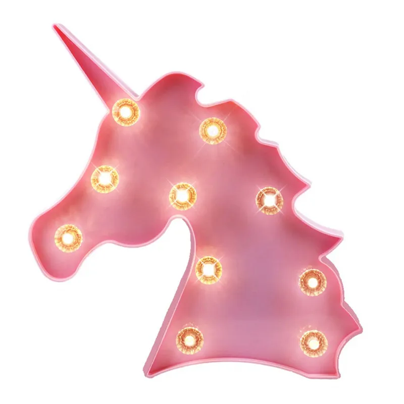 Розовый 3D единорог светодиодный ночник Unicornio вечерние настольные лампы настольный ночник Luminaria детские игрушки на день рождения Рождественский подарок декор