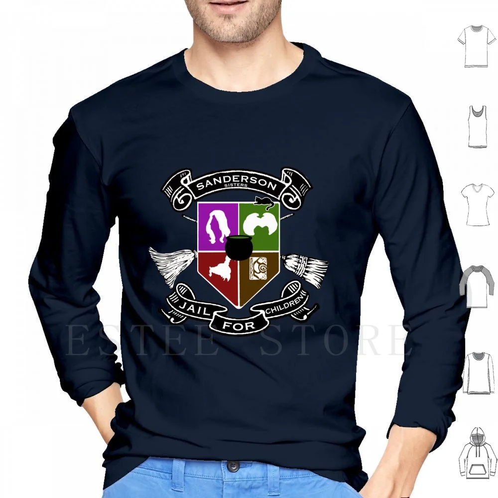 

Sanderson Academy Hoodies Long Sleeve Sanderson Halloween Movie Max Sisters Thackery Binx Amok Sanderson Sisters Witch
