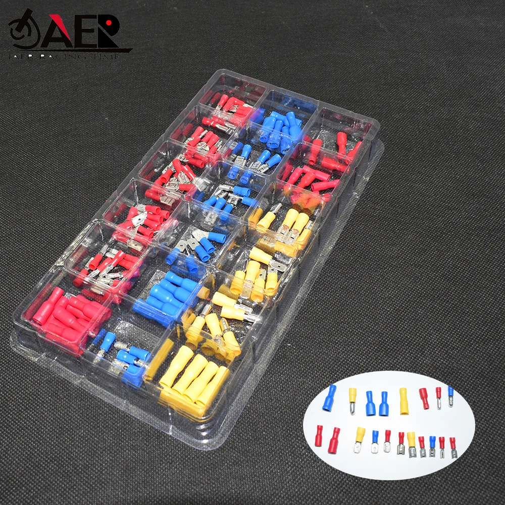 

120 pcs 2.8/4.8/6.3mm Motorcycle repair parts tool Wire Waterproof insulation cold pressure Crimp Terminals Assortment KitMotor