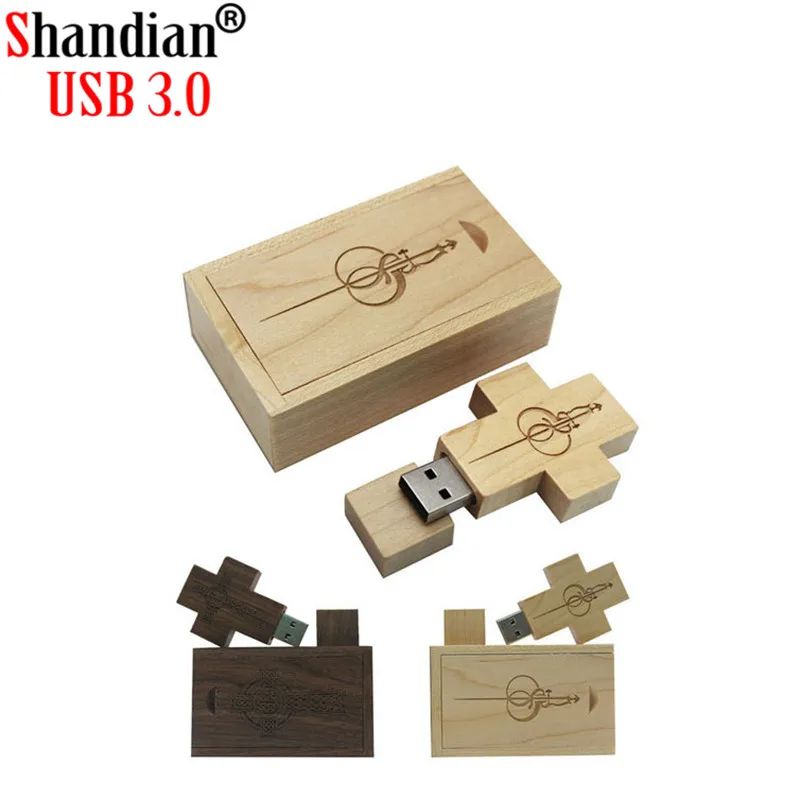 USB флеш-накопитель SHANDIAN в виде креста из массива дерева 3 0 64 ГБ 32 16 8 4 Гб |