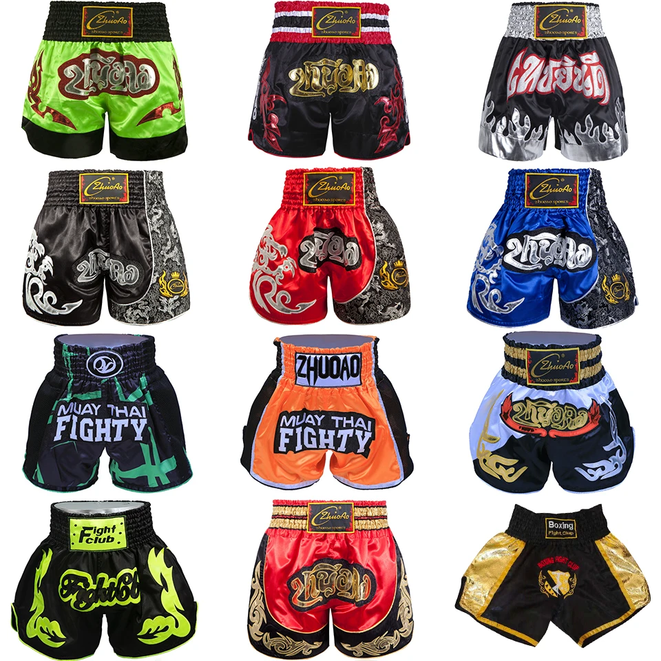 Шорты Muay Thai для бокса тренировочные дышащие боксерские шорты мужчин и женщин