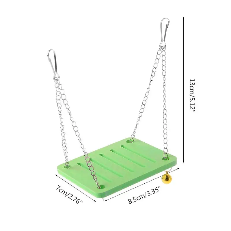 Деревянный подвесной попугай хомяк качающийся колокол клетка игрушка длина