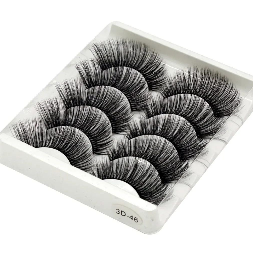 3D ручной работы химические накладные ресницы из искусственных волокон пять пар