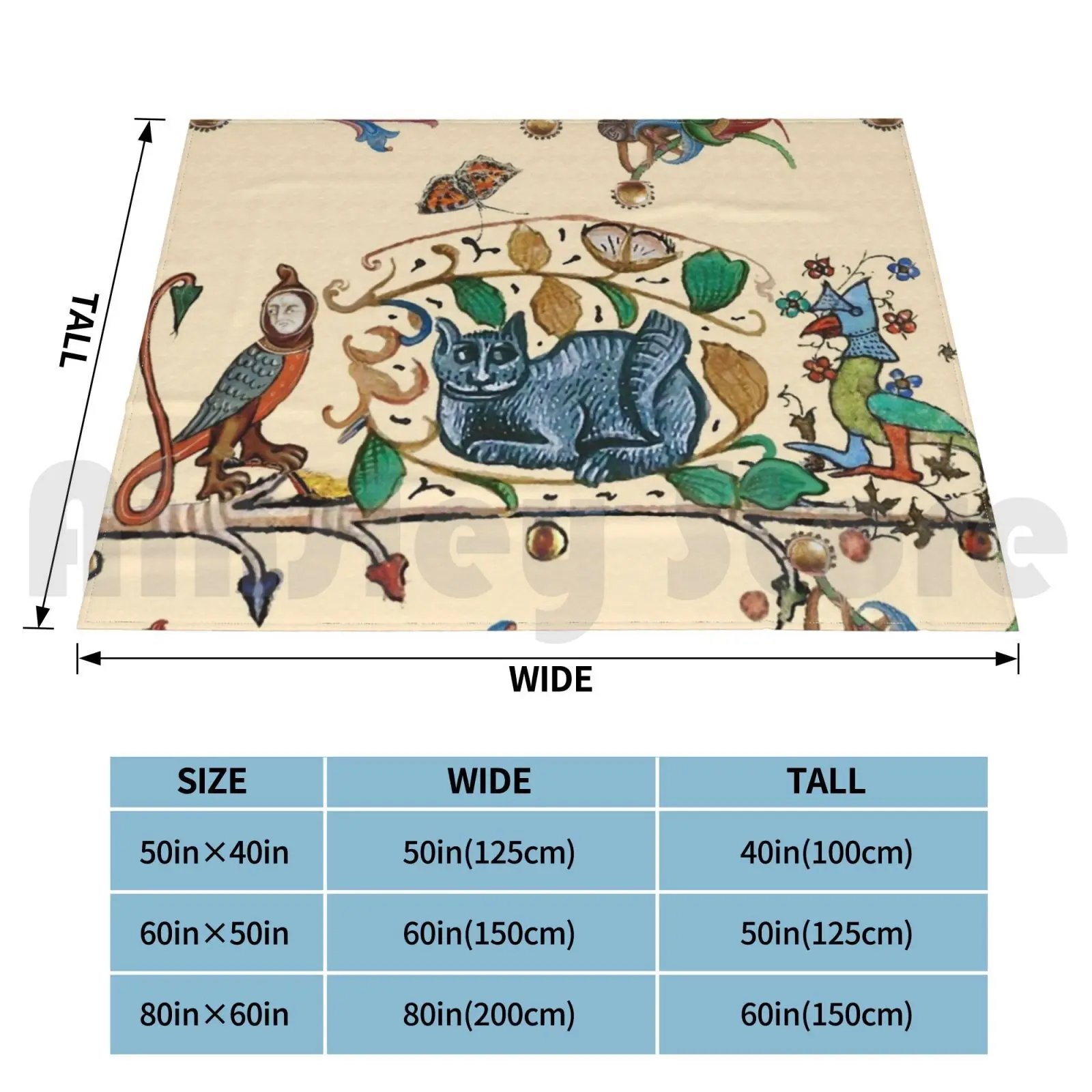 Необычное средневековое животное Охотник Кот рыцарь птица и Сокол монах одеяло