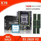 Комплект материнской платы Kllisre X79, LGA 2011, E5 2620 V2, ЦП 4 шт. по 4 ГБ = 16 Гб DDR3 1333 МГц, память ECC
