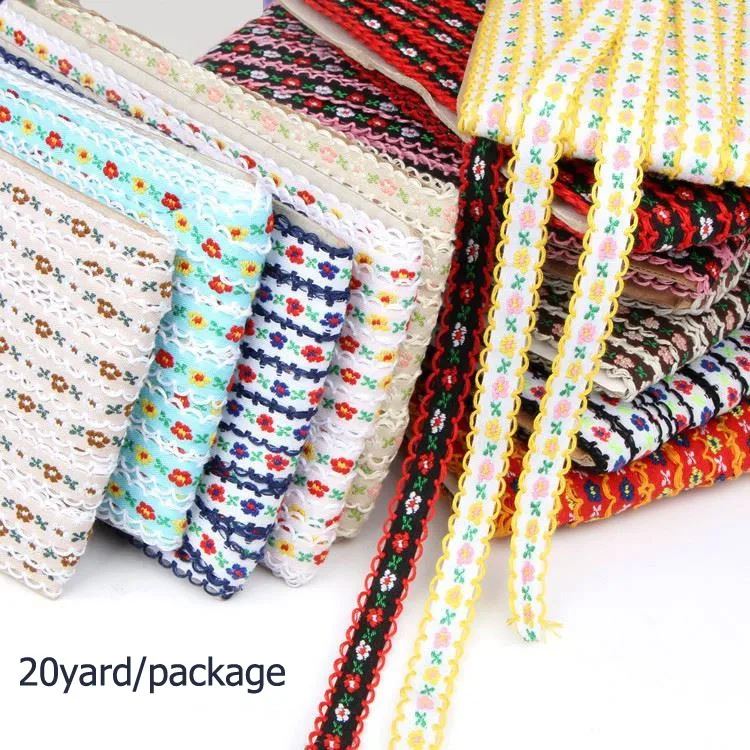 1 2 см * 20 ярдов Цветочная вышивка кружевная отделка нашивки для одежды