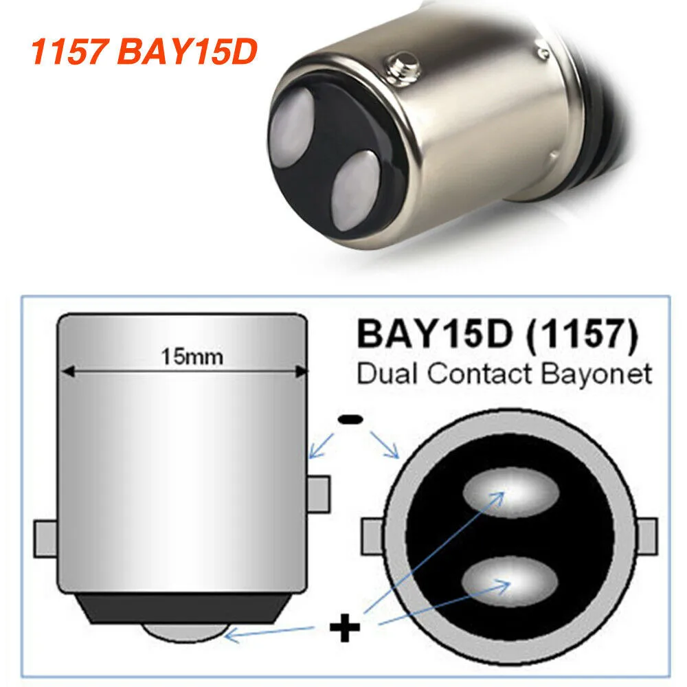 

Tail LED Bulbs Upgrade 2* Accessories Bayonet Brake Light Bulbs CANBUS