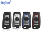 Чехол OkeyTech для Bmw чехол для дистанционного ключа автомобиля, синий, красный, для BMW E40 E60 E39 F10 F30 F46 X5 1 3 5 4 кнопки и аварийный ключ
