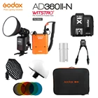 Вспышка Godox AD360II-N TTL Power ful Speedlite с блоком питания PB960, оранжевый + передатчик X1T-N TTL + семейный софтбокс + сумка для переноски