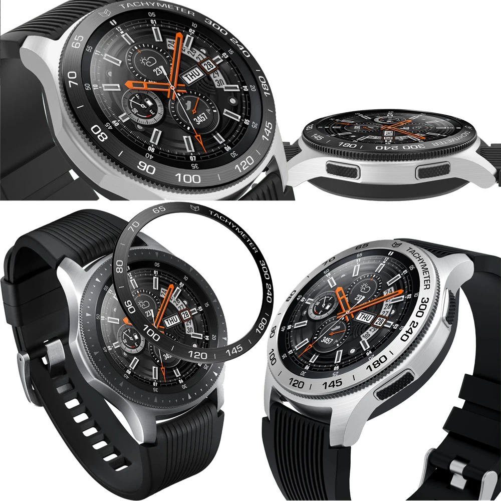 Новый стиль кольцо ободок для часов Samsung gear s3 Galaxy Watch 46 мм металлическое клейкая