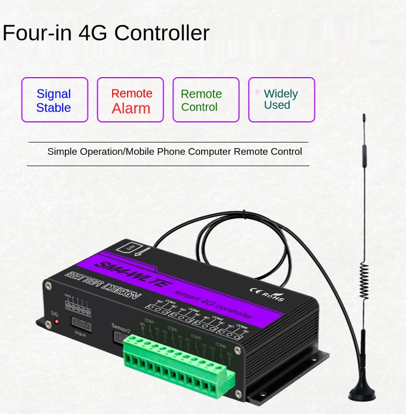 4G SIM пульт 4-сторонний контроллер% 2C телефон сообщение будильник% 2C температура и влажность% 2C Температура датчик +% 2C Smart питание контроллер DIY