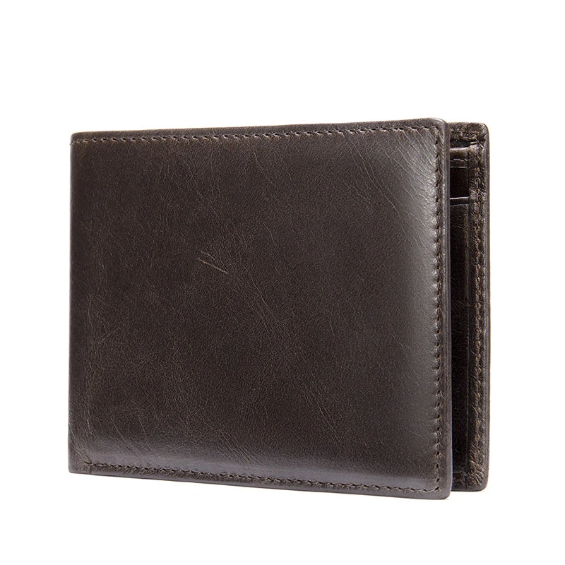 100% Genuine Leather Men Wallet Small Zipper Pocket Men Wallets Portomonee Male Short Coin Purse Brand Perse Carteira For Rfid