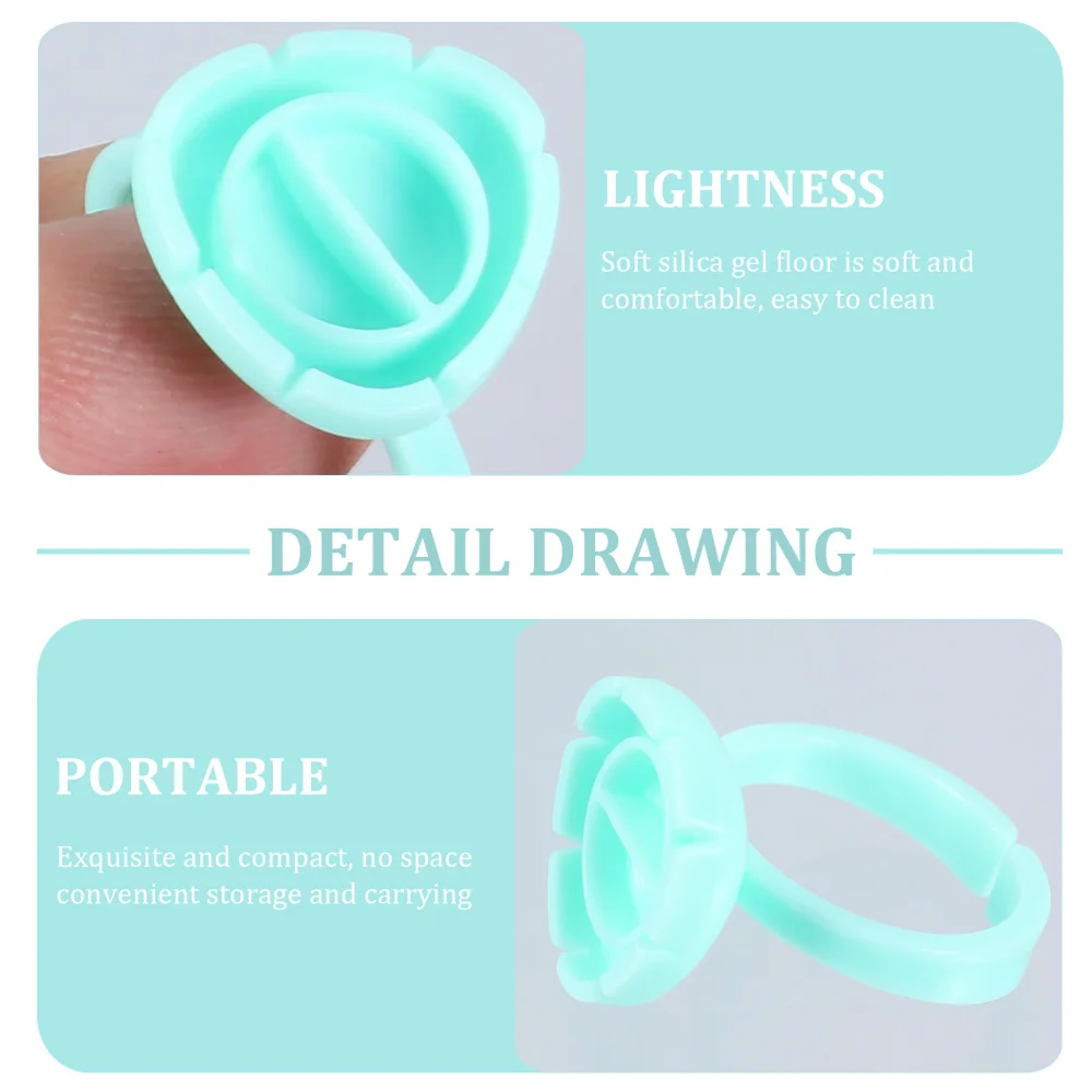 

100pcs Lash Glue Ring Cup Makeup Pigment Eyelash Extension Ring Container