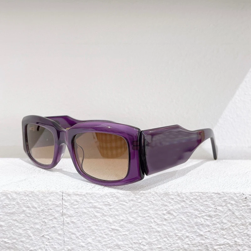 

Rectangular Small Frame Black White Purple Gradient Color Female Sunglasses BB0071S Fashion High Quality Male Glasses Anti-UV400