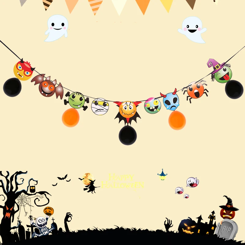 1X Kid Funny Banner Paper Garland Party Flag Hanging Decorations Halloween Decor | Дом и сад