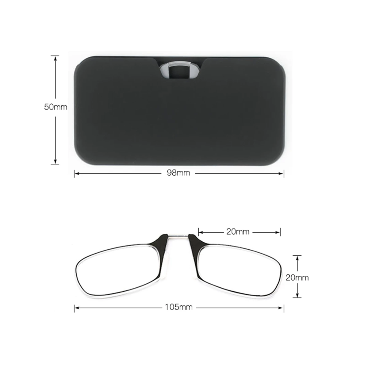 Мини Тонкий портативный SOS очки для чтения зажим носа с подставкой телефона чехол